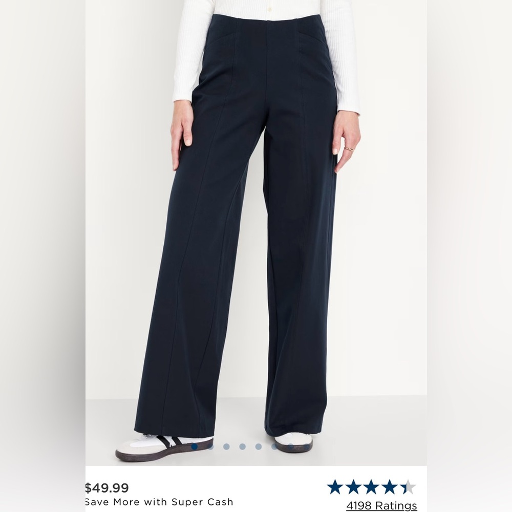 Old Navy High Waist Wide Leg Pixie Pants - NAVY color